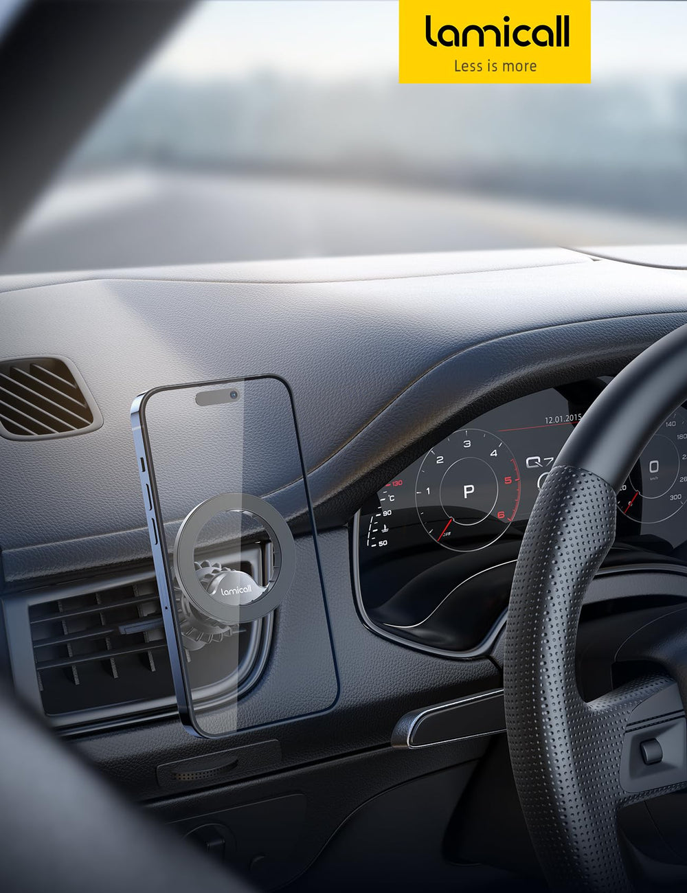 Lamicall silver finish design complements car interiors and adds a sleek look.