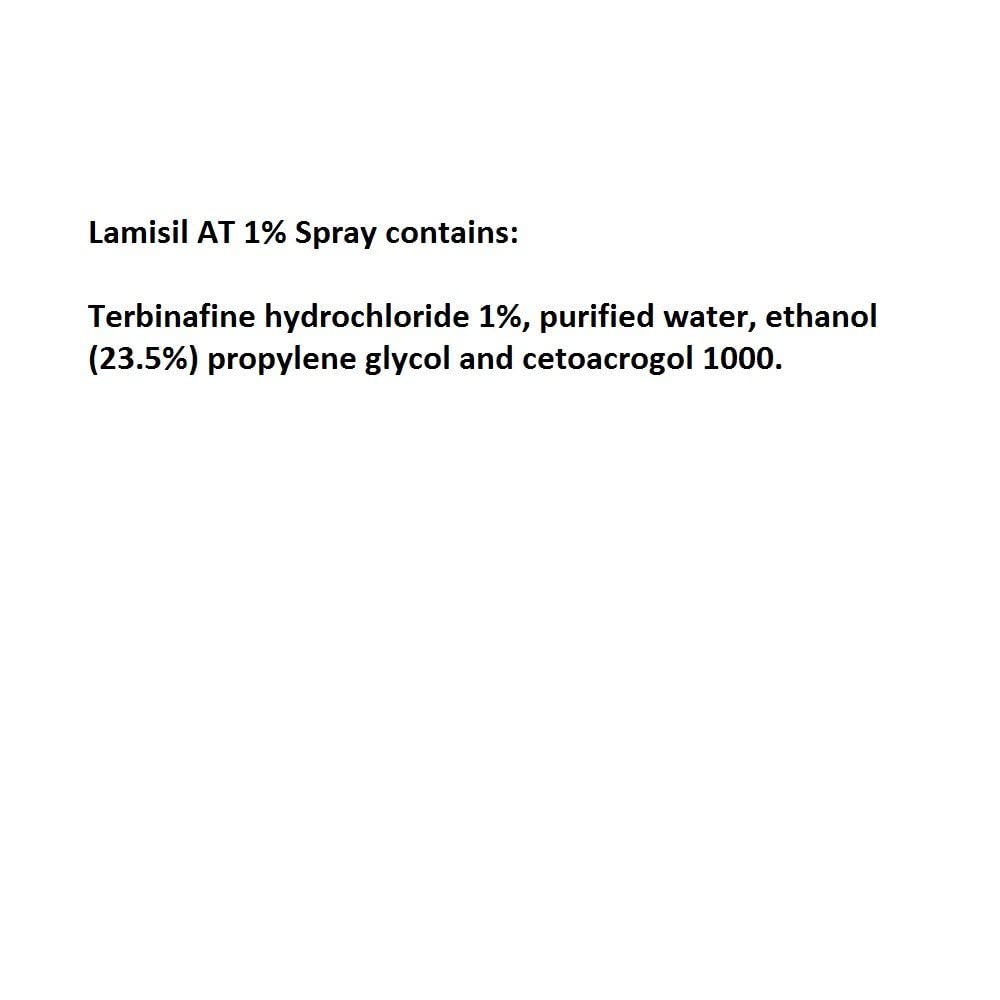 Lamisil bottle on a clean surface for foot care between the toes.