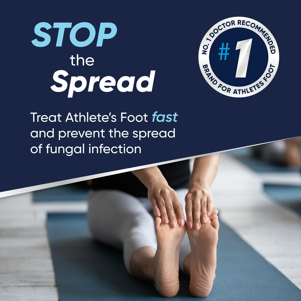 Lamisil cream applied to foot skin for symptom relief.