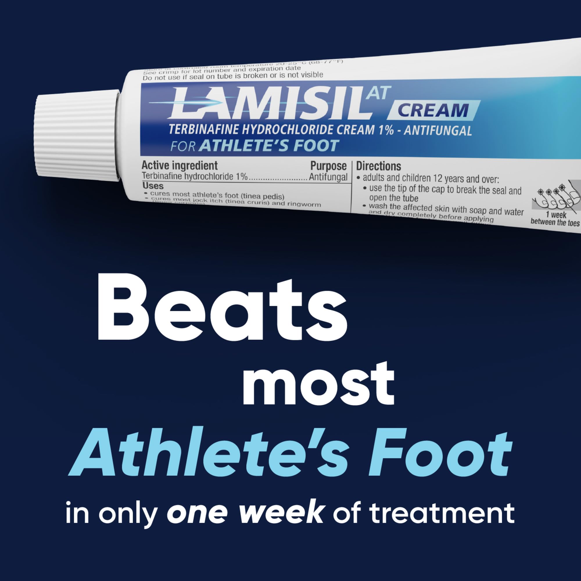 Lamisil packaging displays clear usage instructions for correct application.