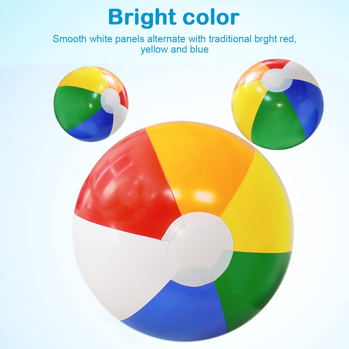 Lamnhin PVC beach balls for kids, sturdy and bounce-ready.