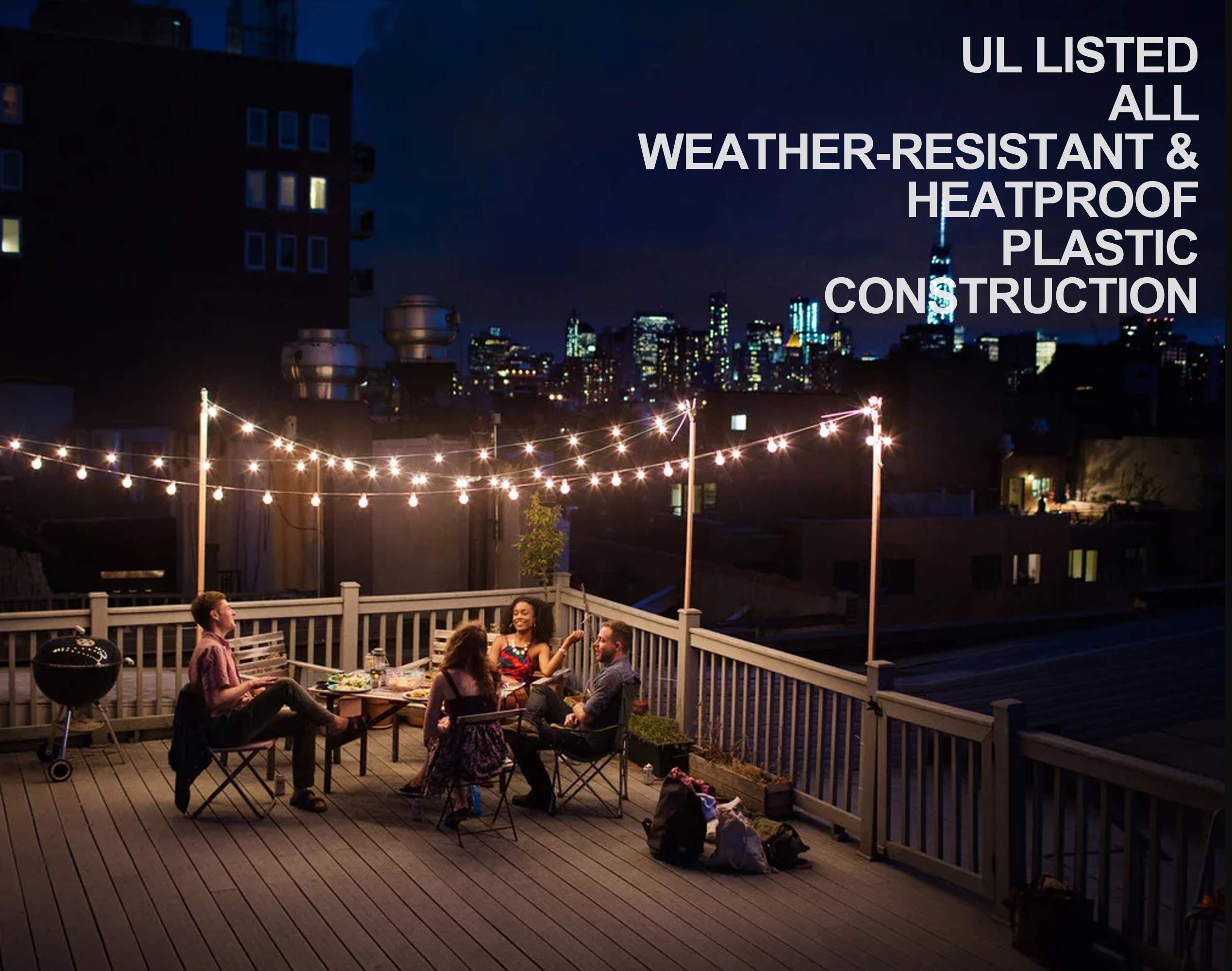 Lampat bistro outdoor lighting offering intimate, cozy dining atmosphere.