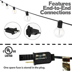 Close-up of Lampat G40 bulbs highlighting clear glass and even illumination for parties.