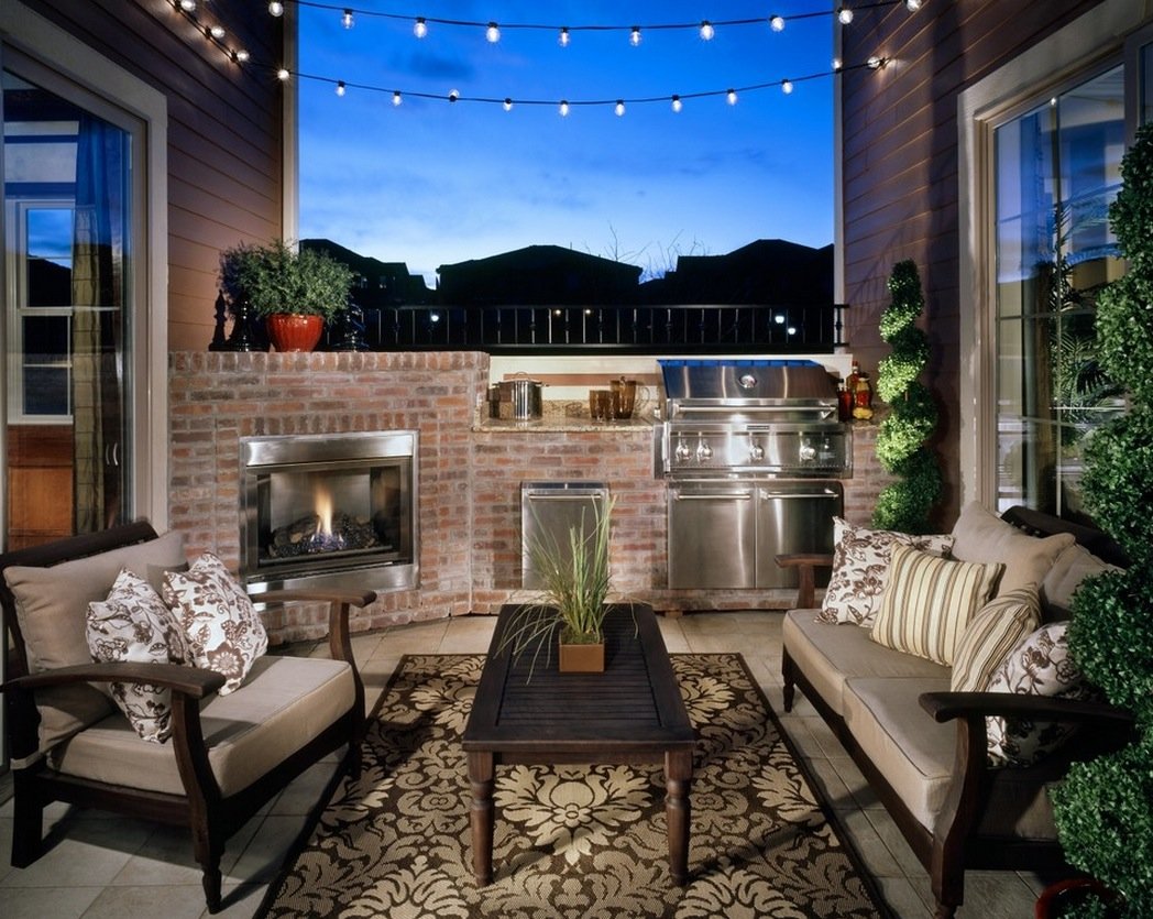 Lampat pool area lighting under a shaded umbrella for relaxed evenings.