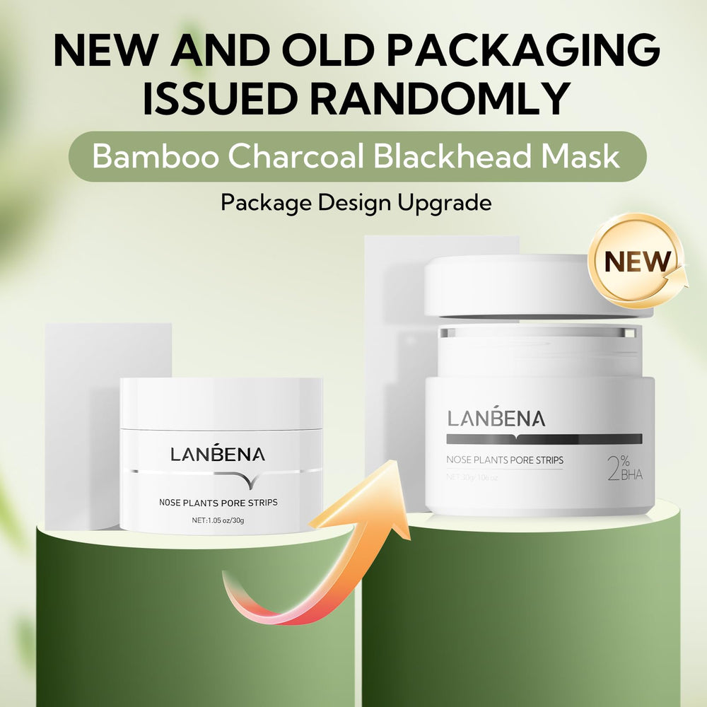 Close up of Lanbena 2.0 strips targeting nose pores for cleaner skin.