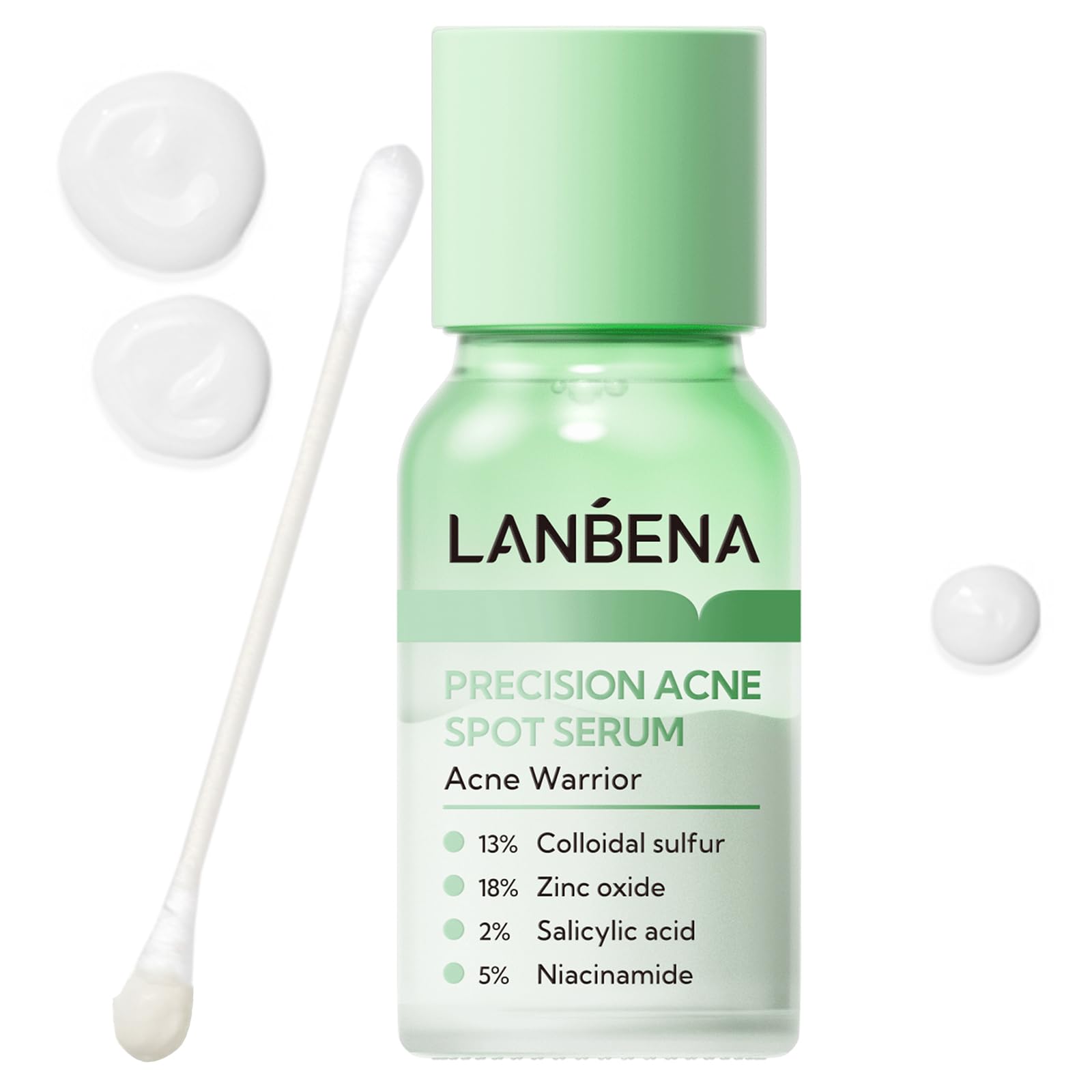 LANBENA 2% Salicylic Acid Spot Serum bottle targets blemishes for focused acne care.