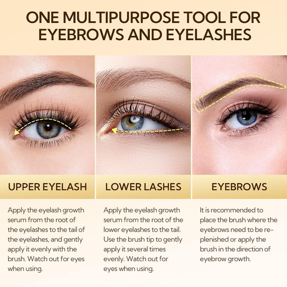 LANBENA serum applied along lash line during morning routine for easy daily care.
