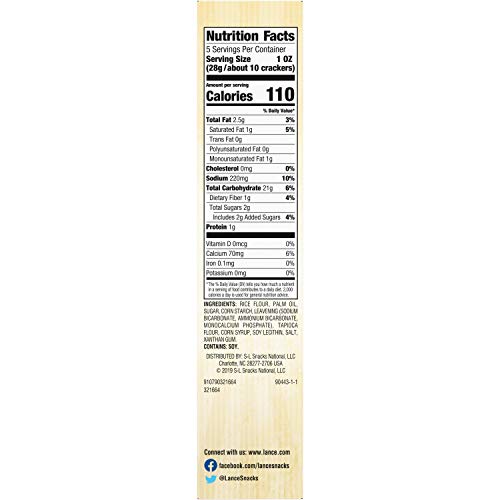Lance Gluten Free Crackers Packaging Front shows brand and gluten free promise.