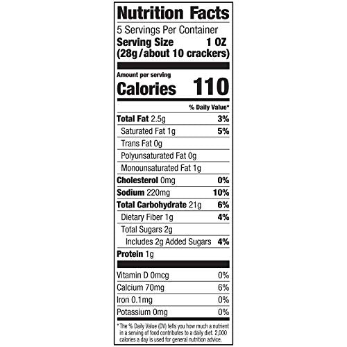 Lance Gluten Free Crackers Ten Crackers Per Serving image demonstrates portion control.
