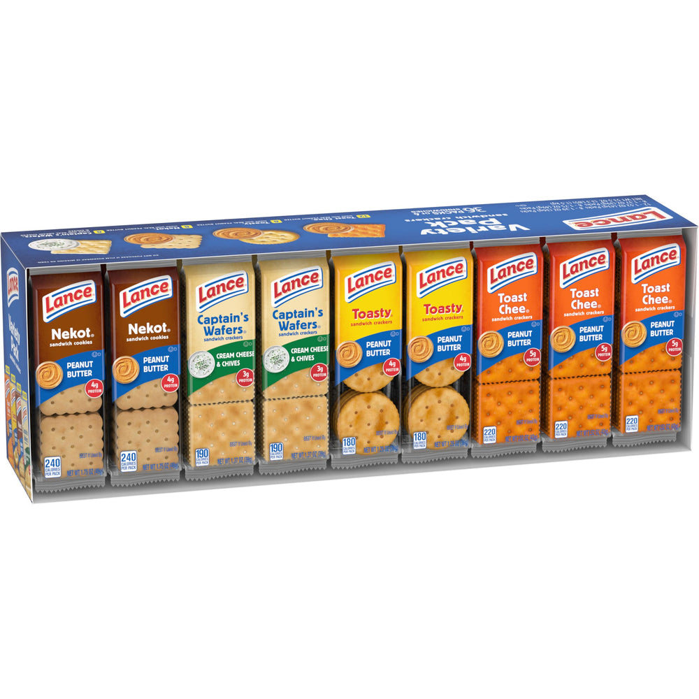 Lance Office desk setup featuring grab-and-go 6-pack servings.