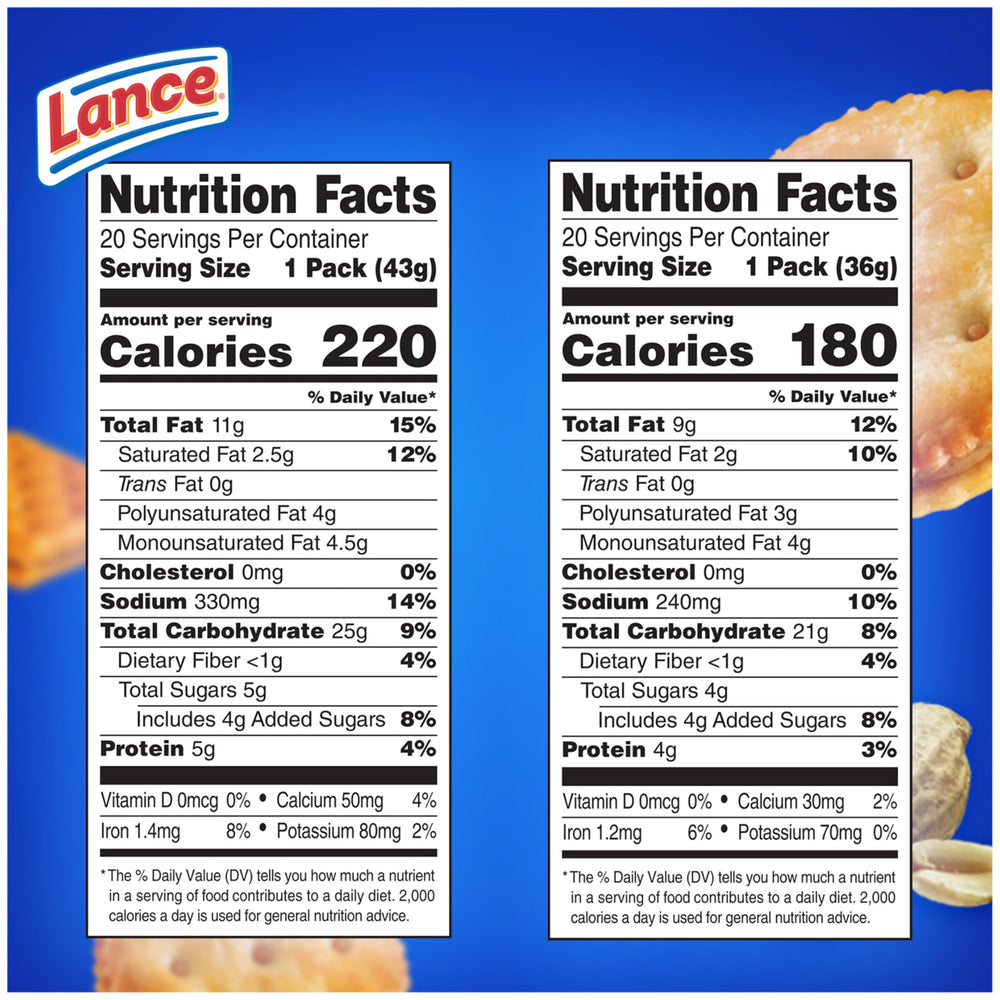 Lance Toastchee peanut butter crackers sandwich with a cheesy bite for tasty lunches.