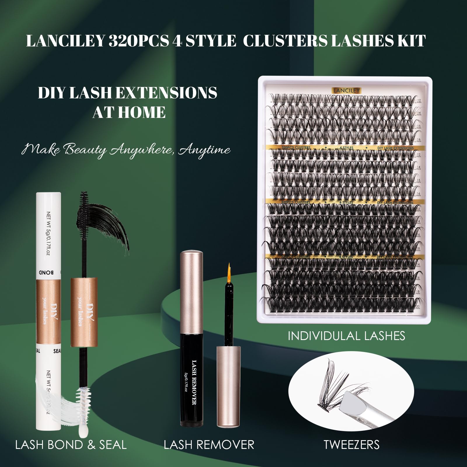 Lanciley D-curly lash bundle enabling versatile styling options.