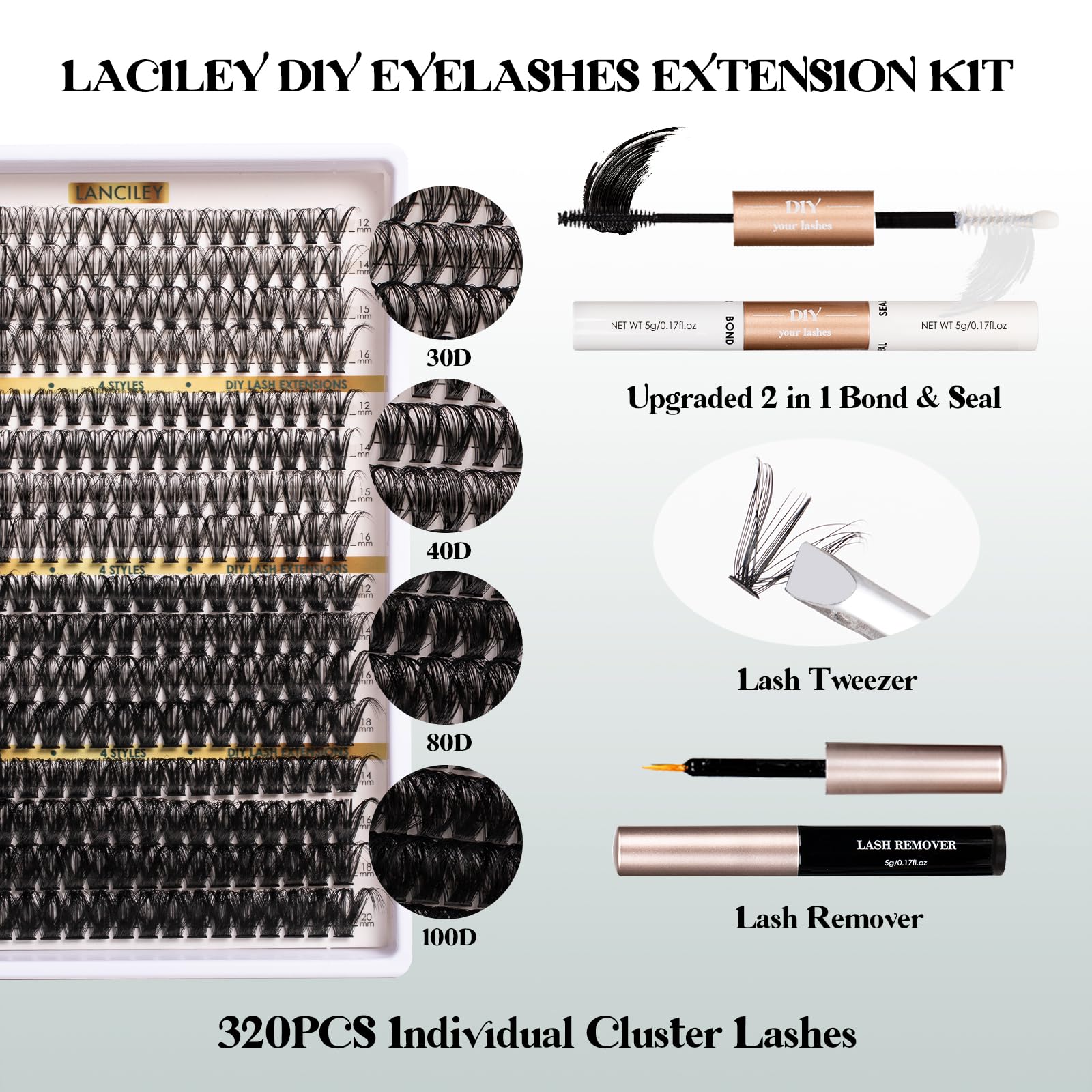 Lanciley lash tweezers close-up for precise cluster placement.