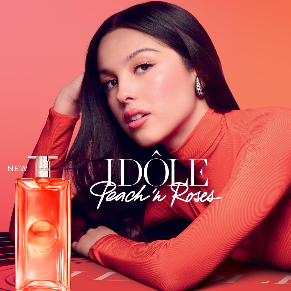 Idôle Peach ‘N Roses travel-size bottle highlights compact, on-the-go fragrance.