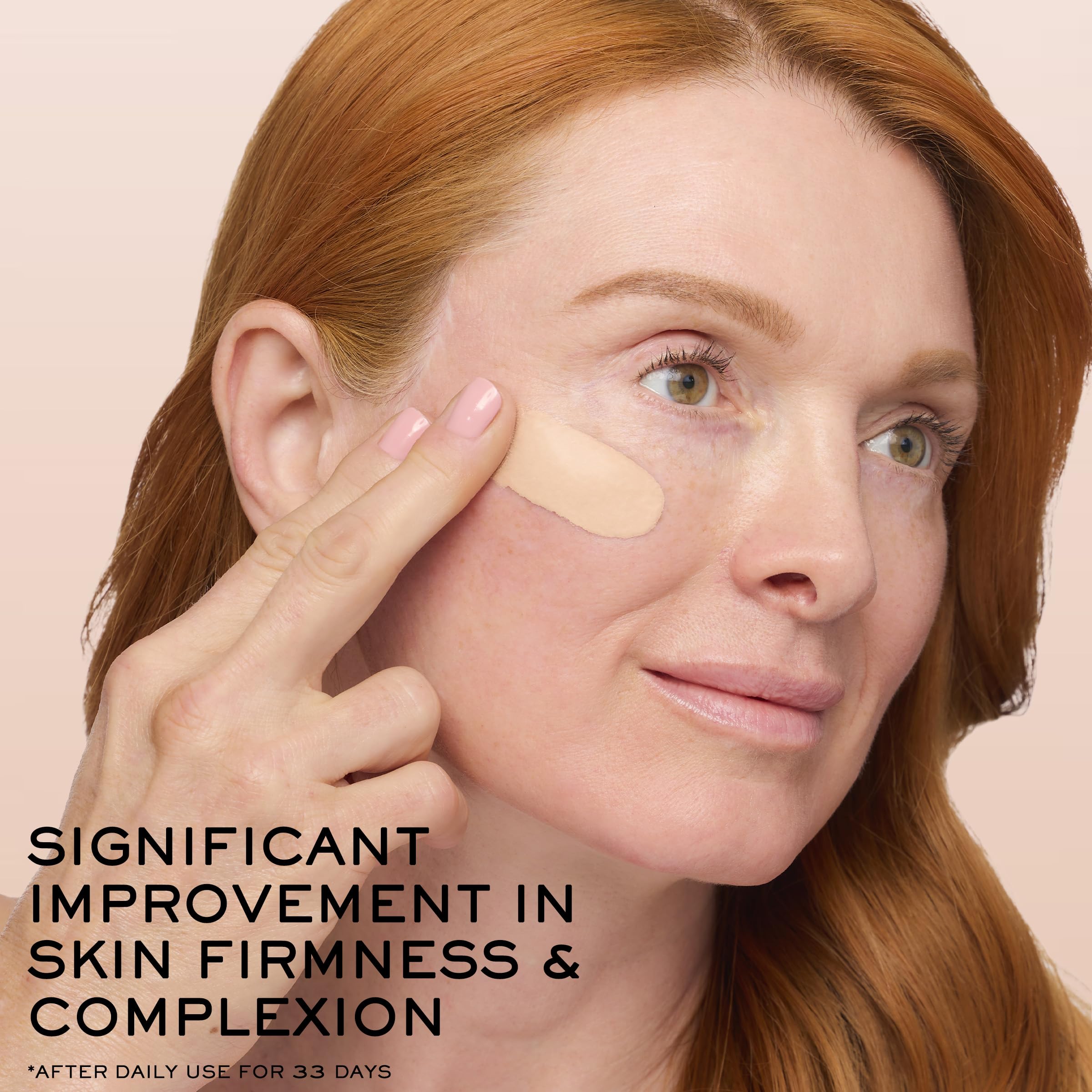 Lancôme Renergie Lift Makeup applied daily provides hydrated, luminous look.