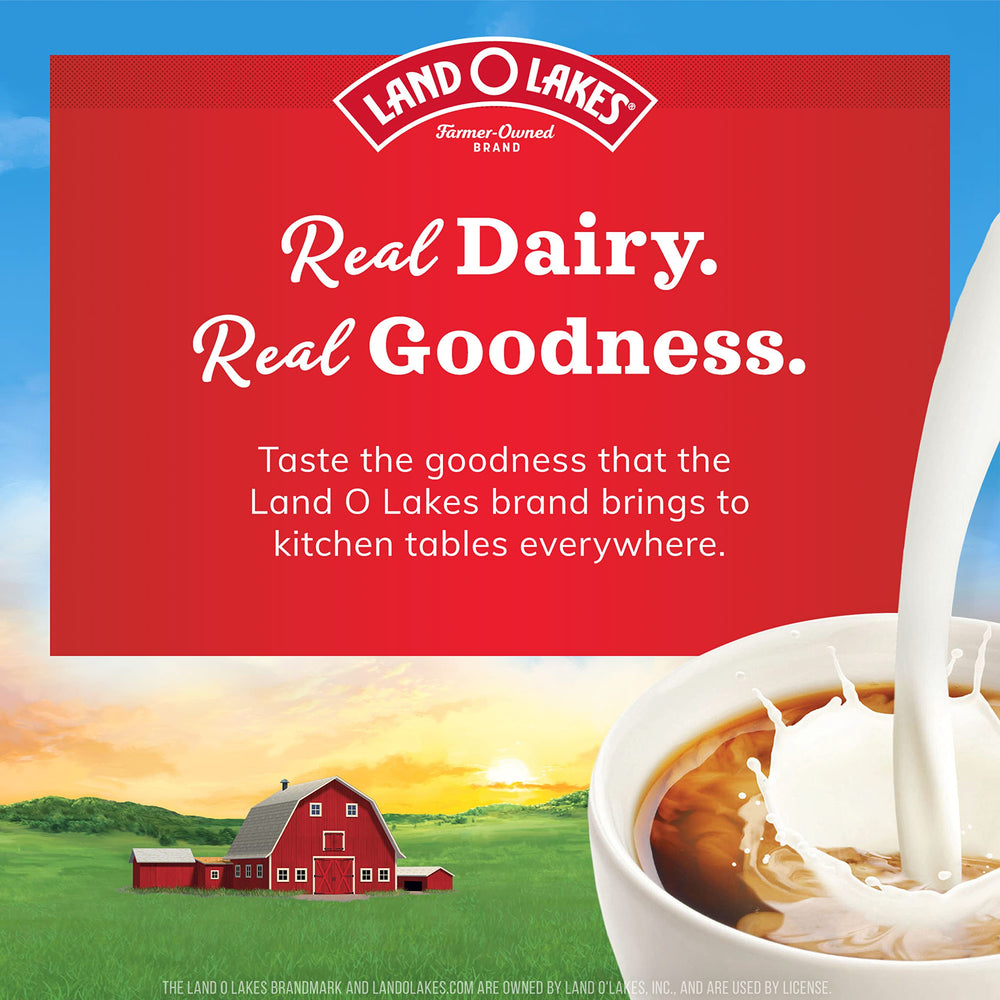 Land O Lakes Mini Moos shelf-stable creamer singles on a kitchen counter