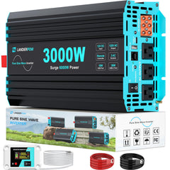 LANDERPOW 3000W inverter front view powering RV and home electronics safely.