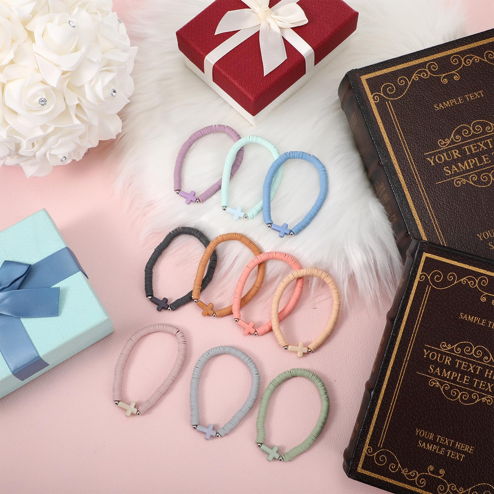 Landical Jesus cross wristbands with elastic fit for daily wear.