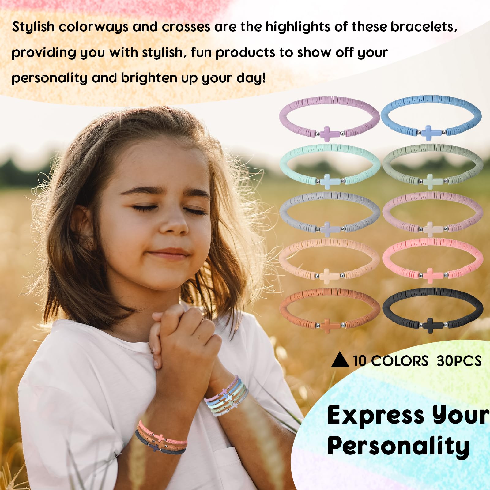 Landical Morandi color palette bracelets suitable for Easter gifts.
