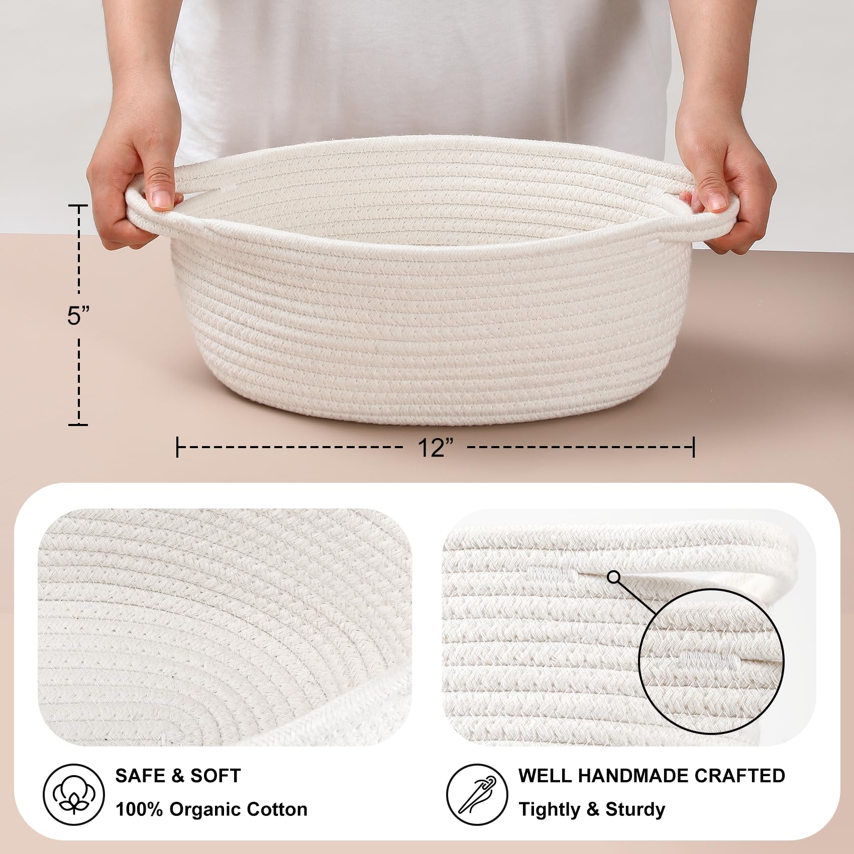 LANDNEOO basket with reinforced handles supports heavier items
