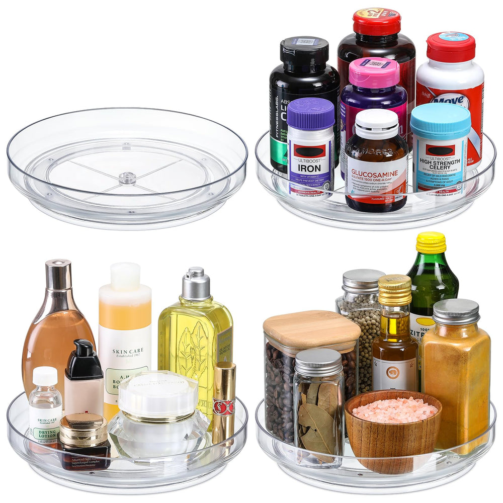 LANDNEOO clear acrylic 9in lazy susan BPA-free and easy to wipe clean