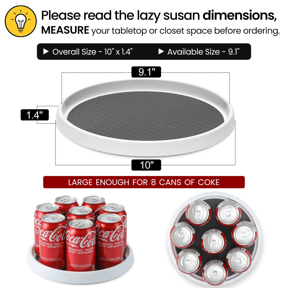 LANDNEOO diamond-surface lazy susan with silicone grip prevents slips under the sink.