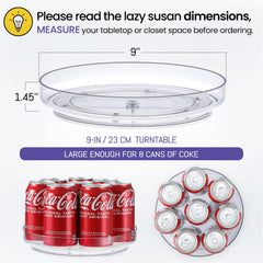 LANDNEOO non-slip base 9in lazy susan prevents sliding during use