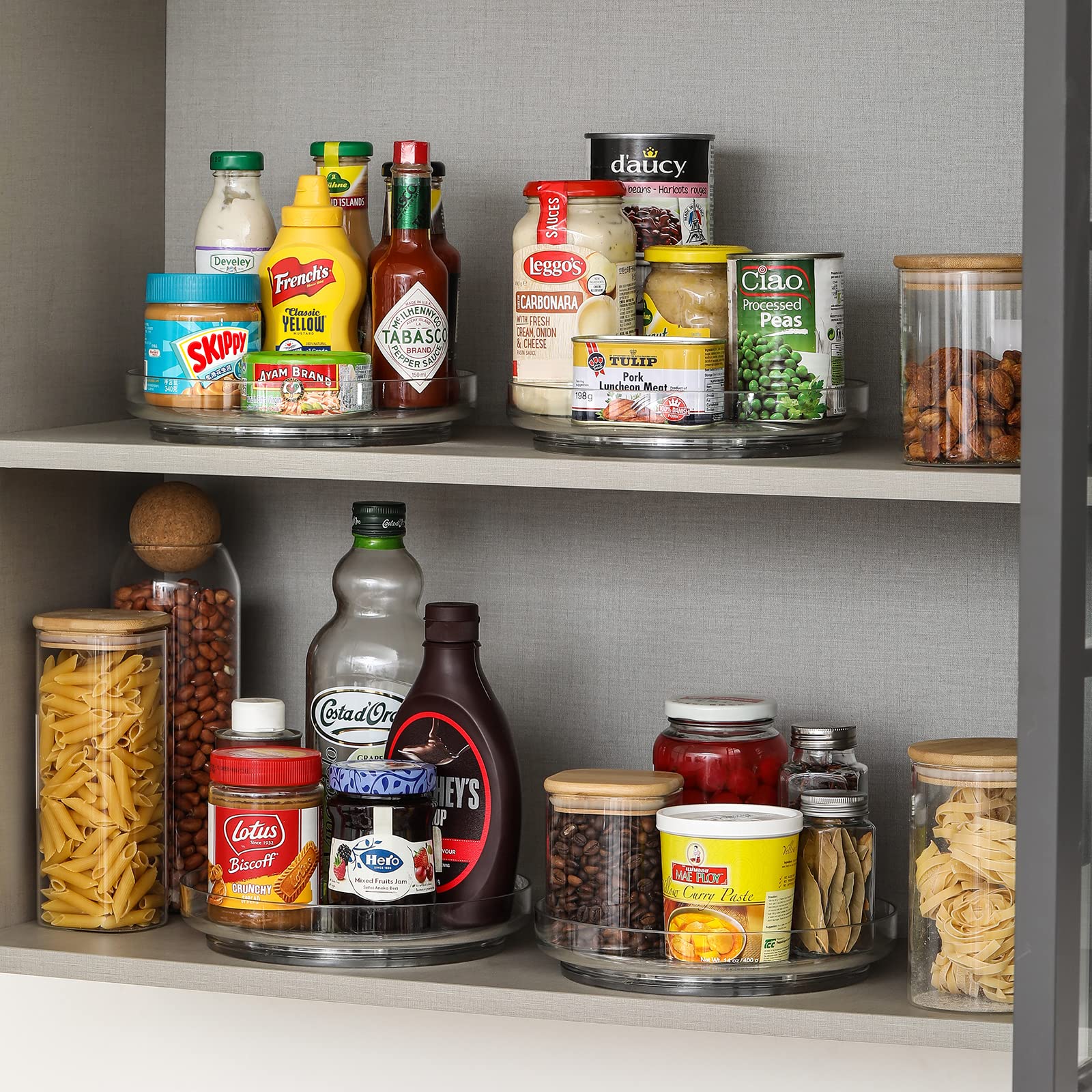 LANDNEOO refrigerator organizer 9in lazy susan for cans and bottles