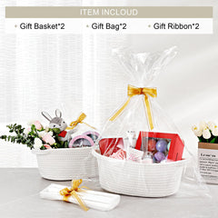 LANDNEOO two pack white baskets offer versatile nursery storage