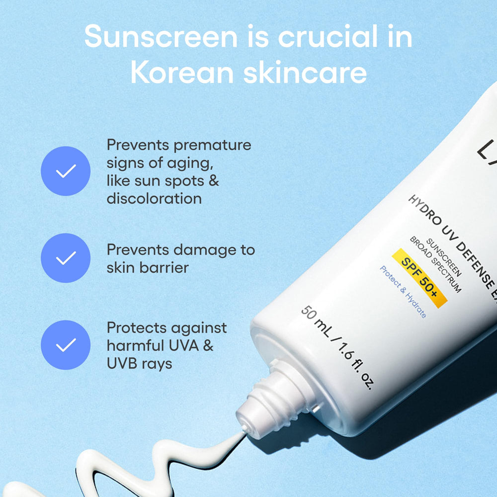 LANEIGE Hydro UV Defense Sunscreen being smoothly applied on the face