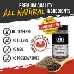 Lane's 8 oz shaker cap enables precise pouring during grilling.