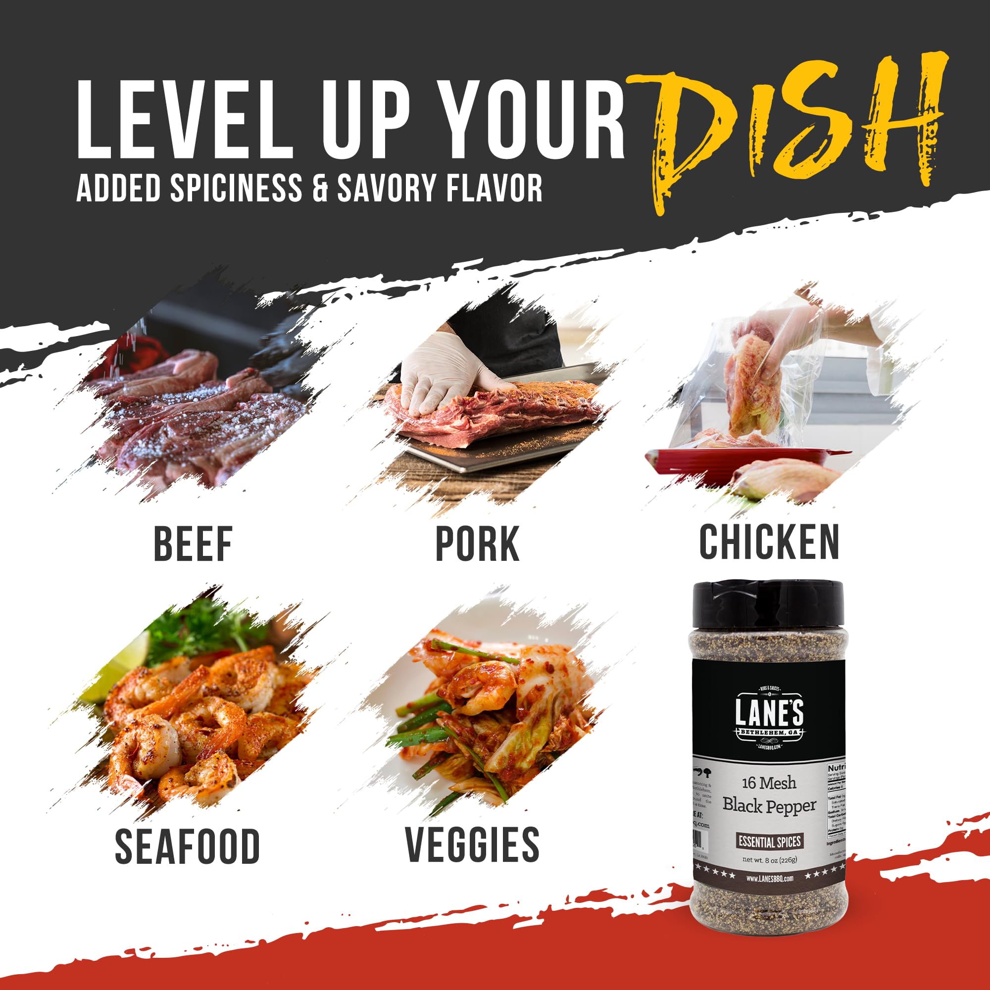 Lane's pure pepper is gluten-free and preservative-free for clean cooking.