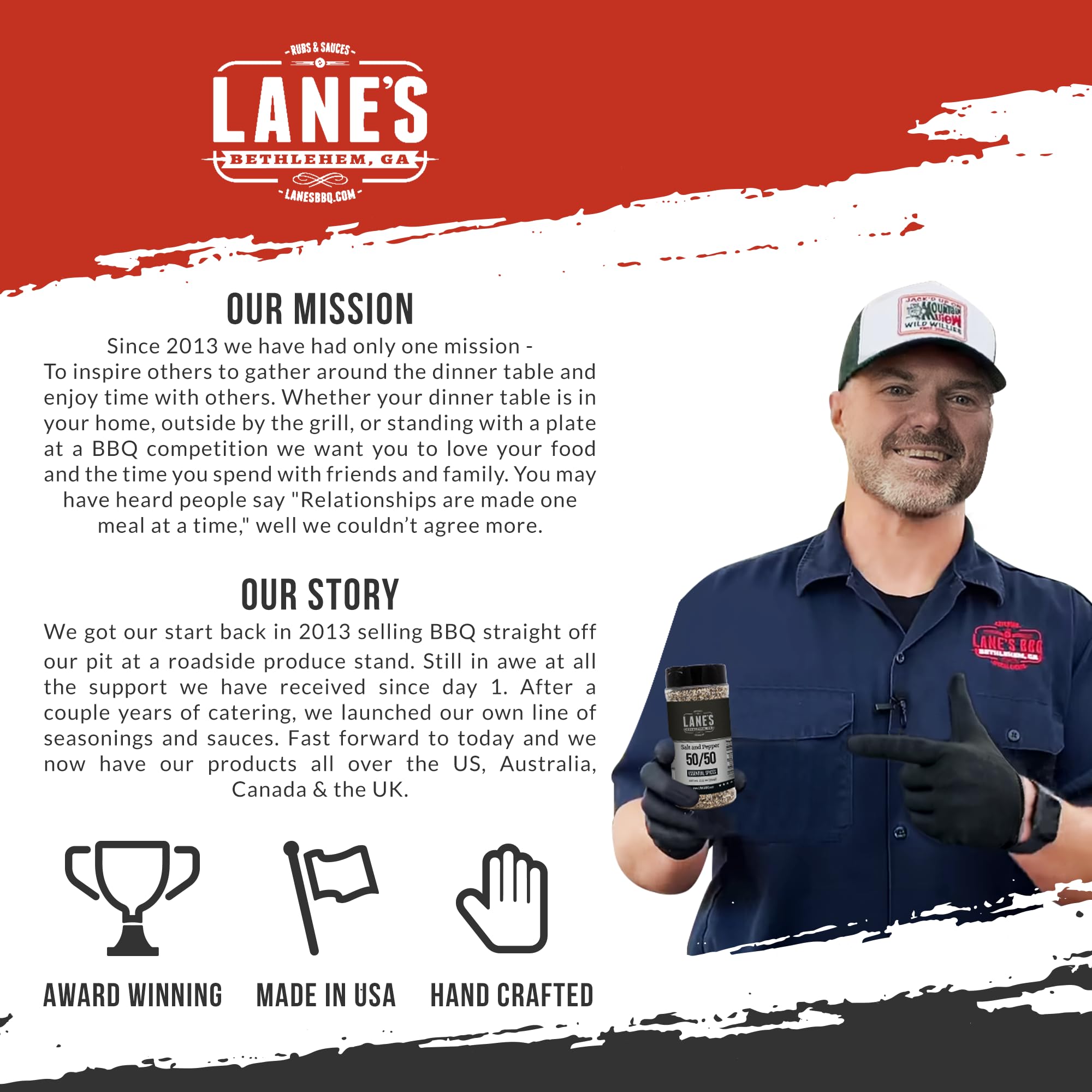 Lane's USA-made gluten-free label on jar indicating gluten-free blend.