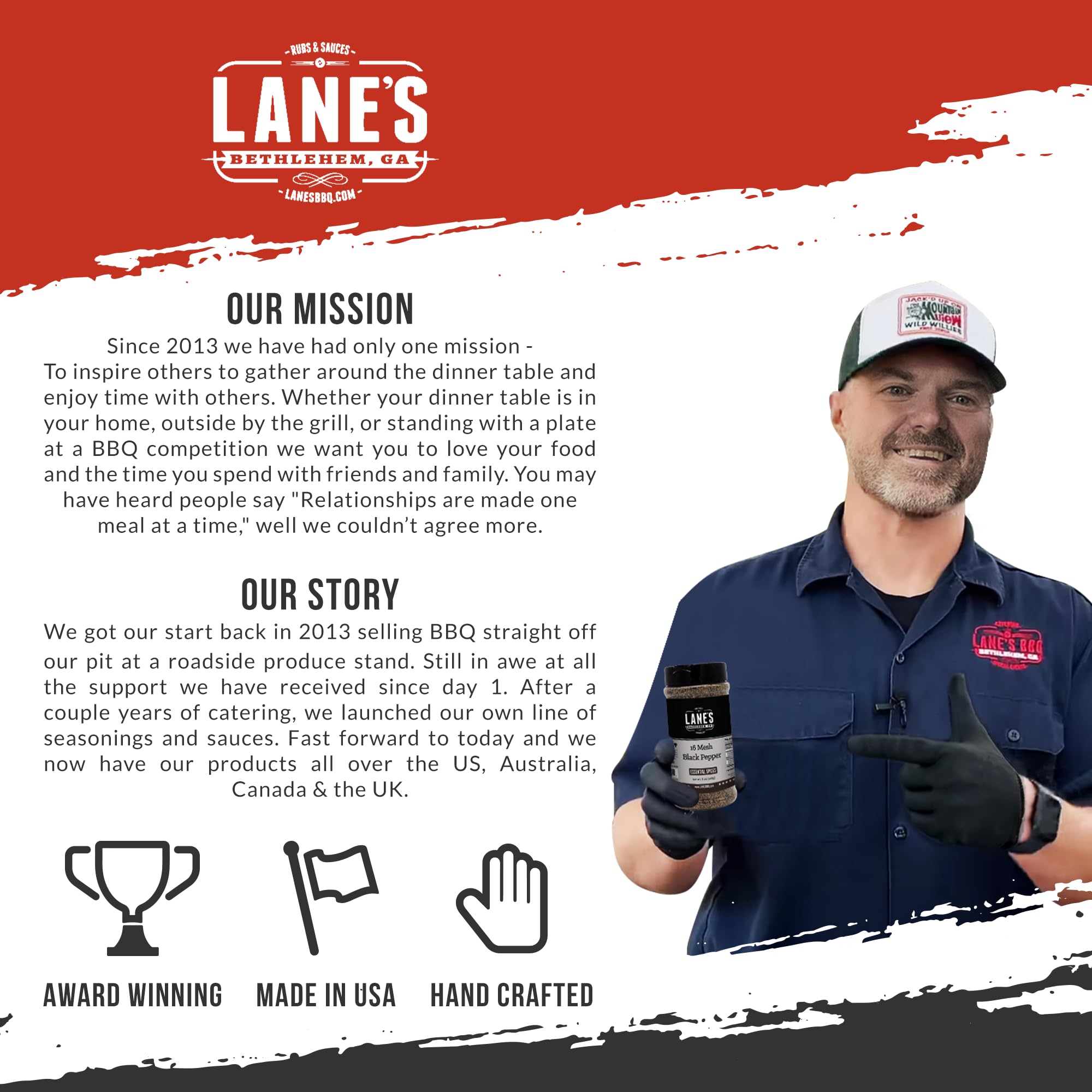 Lane's 16-mesh pepper adds aroma and texture to finished dishes.