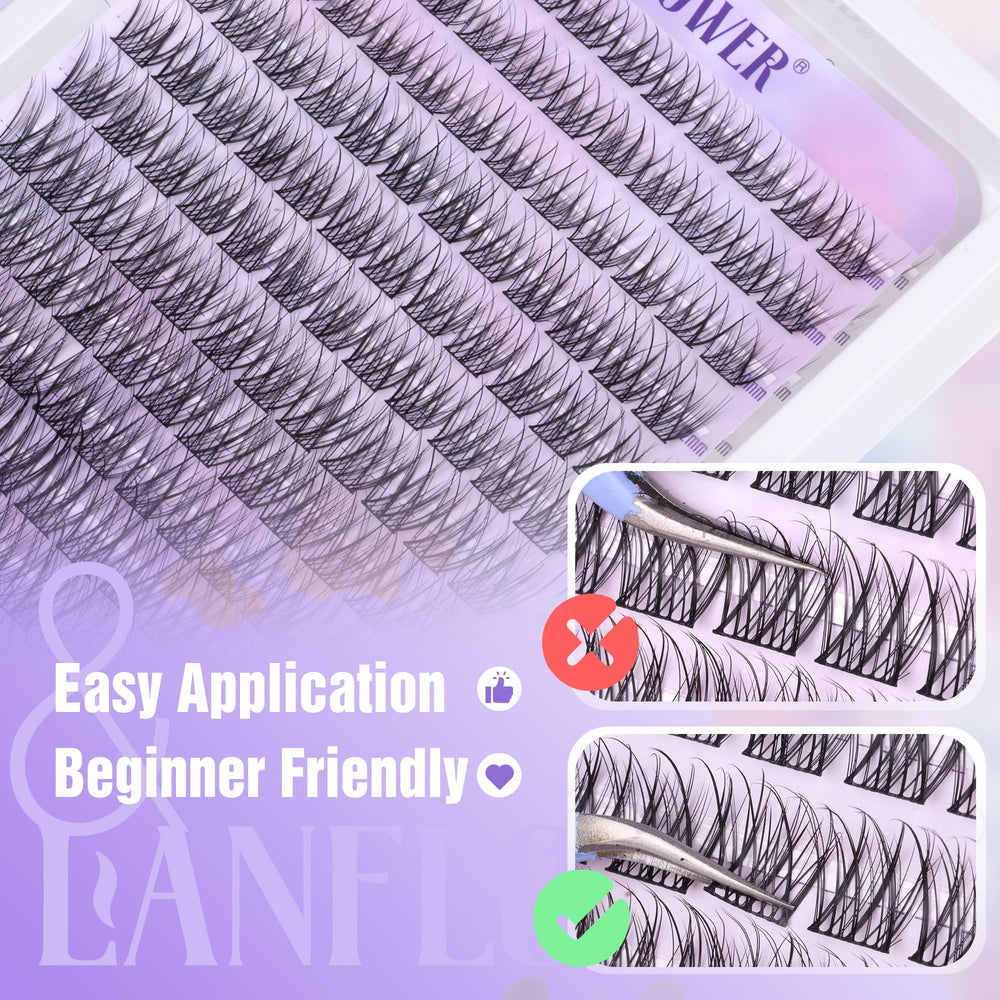 LANFLOWER eye friendly lash clusters for comfortable wear