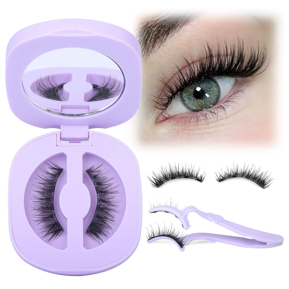 Lanflower magnetic eyelashes with applicator for easy, glue-free placement.