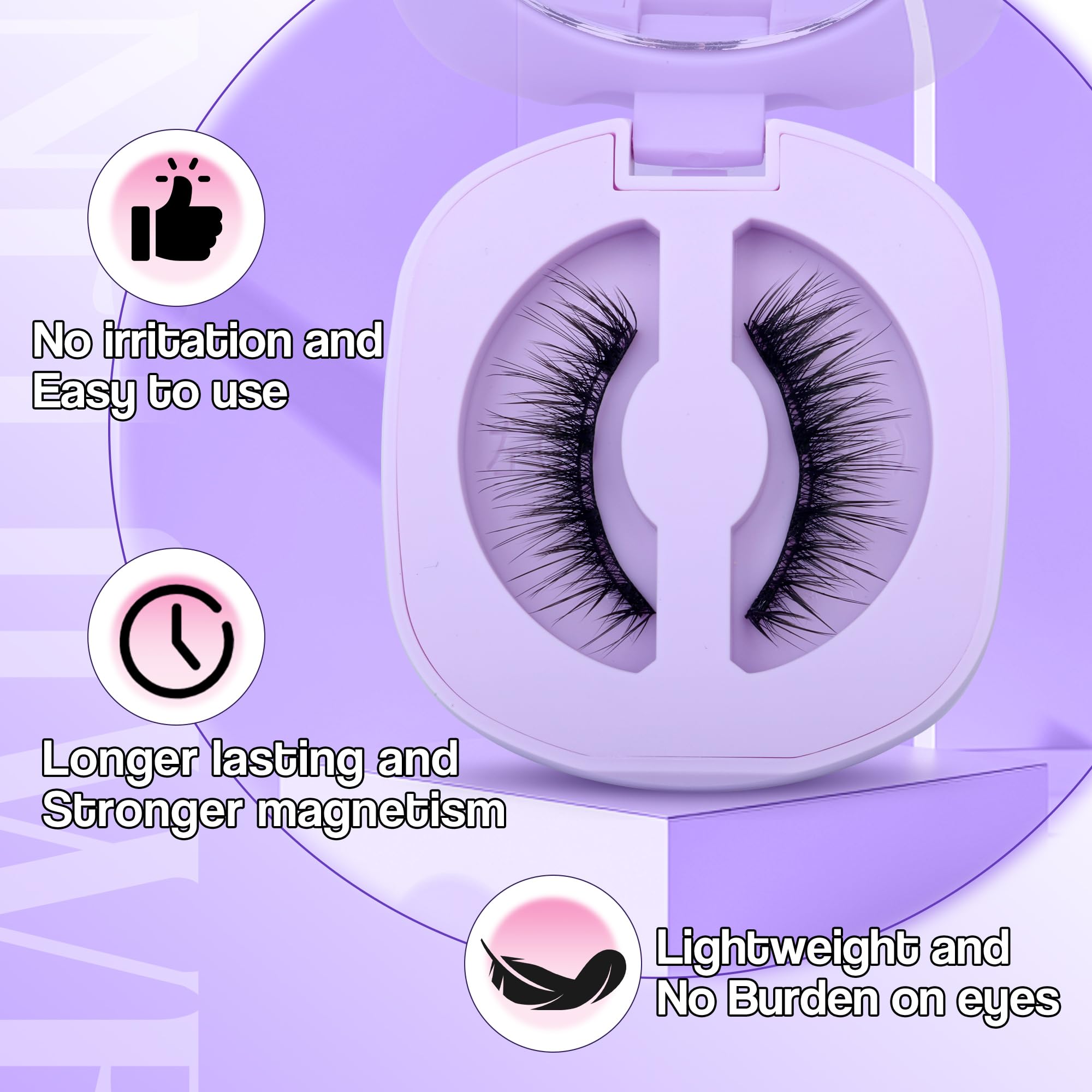 Lanflower step-by-step application guide illustrating lash alignment.