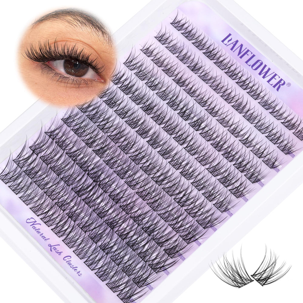 LANFLOWER wispy lash clusters 10-16mm C curl for a natural lift
