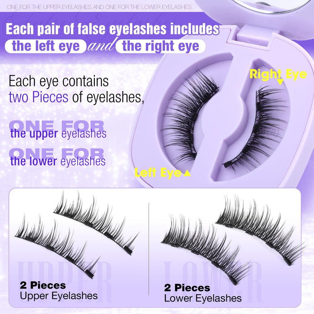 Lanflower wispy magnetic lashes add volume with a lightweight, realistic finish.