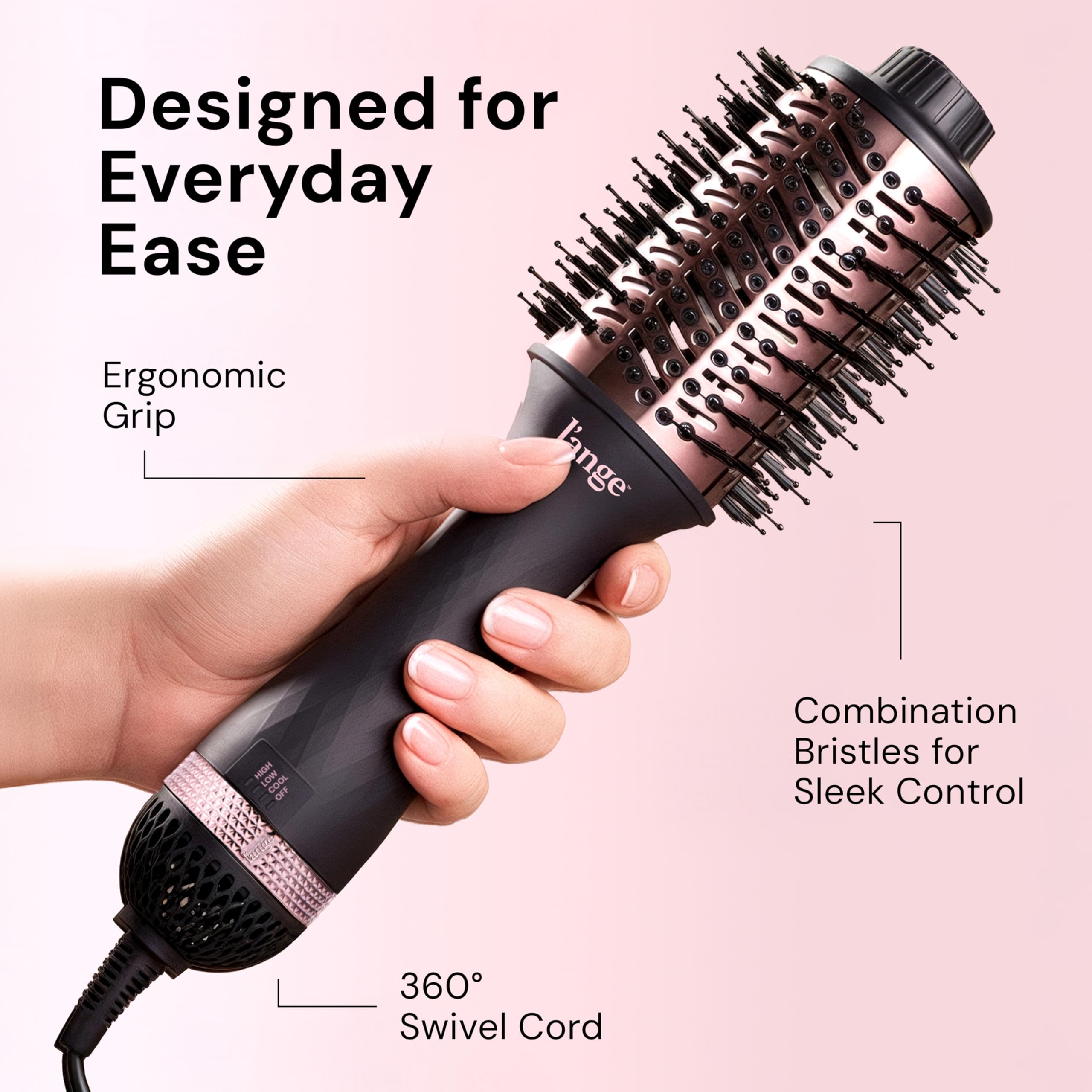 360° swivel cord on Le Volume prevents tangles while styling.