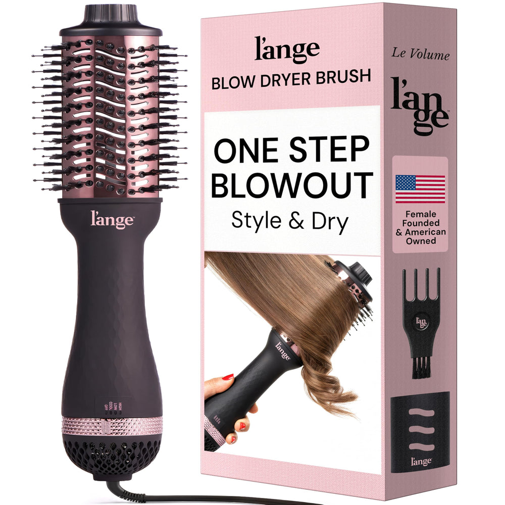 Lange Hair Le Volume 75mm oval barrel front view for quick at-home blowouts.