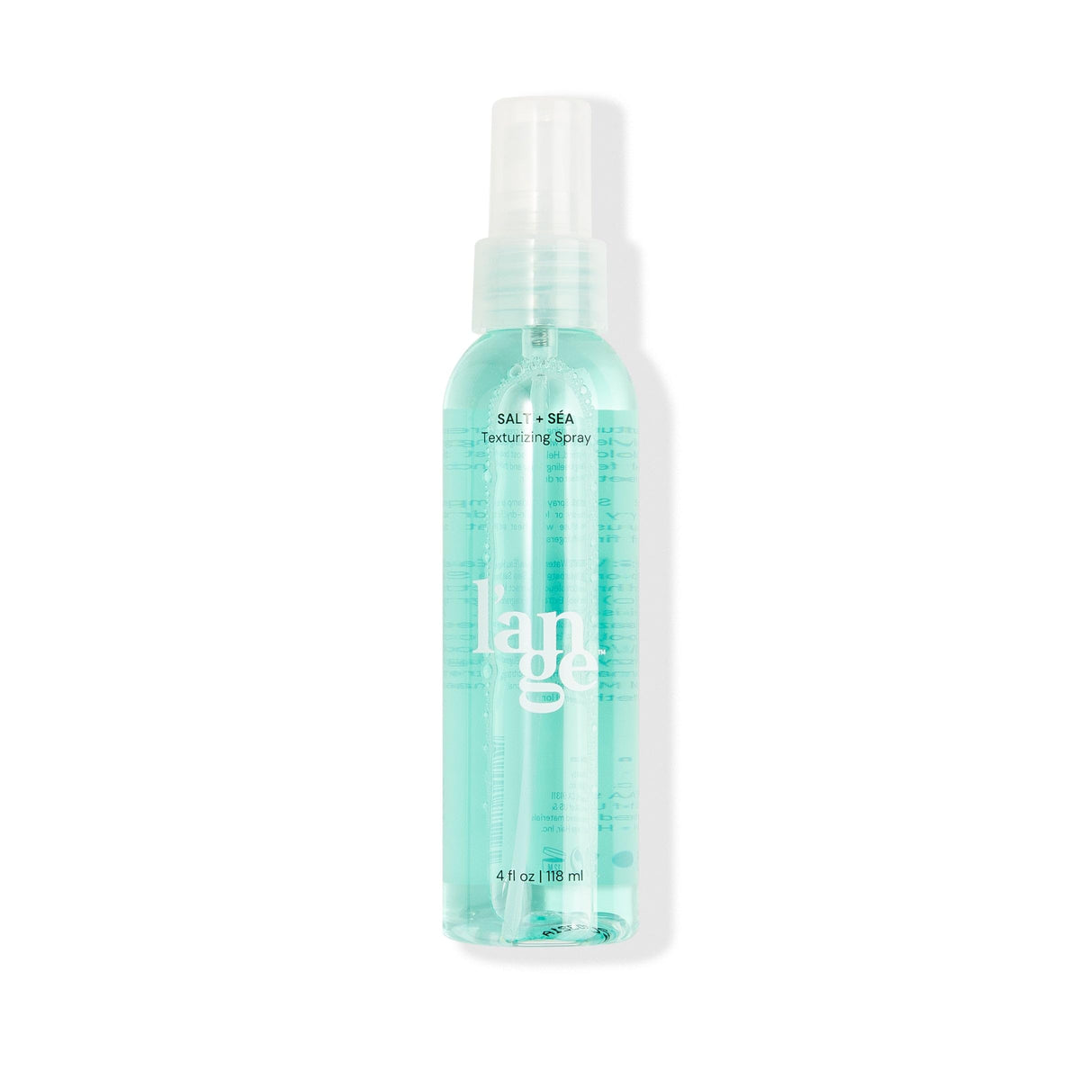 LANGE HAIR Sea Salt Texturizing Spray bottle shows light hold and airy texture.