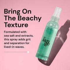 LANGE HAIR Sea Salt Texturizing Spray on wet hair creates beachy waves.