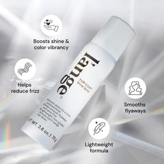 L'ANGE HAIR Top Coat Shine Spray fine mist smooths flyaways.