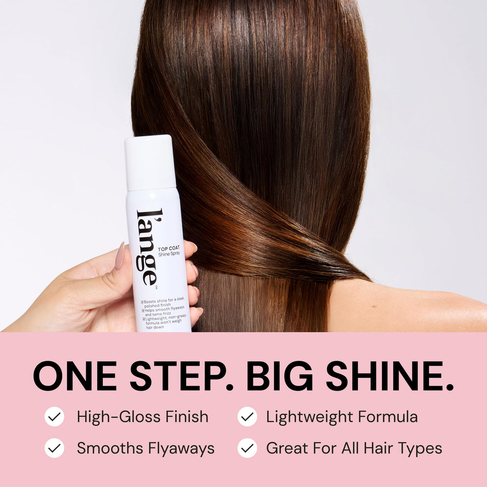 L'ANGE HAIR Top Coat Shine Spray versatile finishing spray for day refresh.