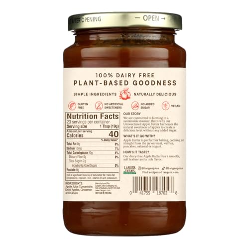 Langer Farms Apple Butter jar side view with label