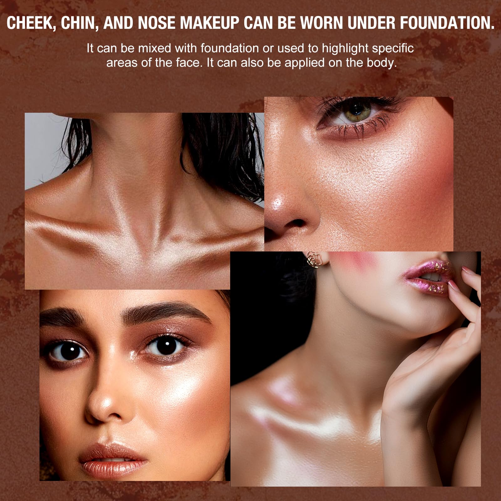 Langmanni baked highlighter powder delivers lasting shimmer on skin.