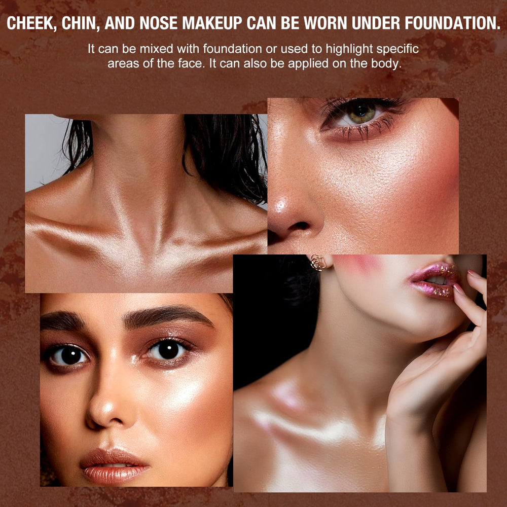 Langmanni baked highlighter powder delivers lasting shimmer on skin.