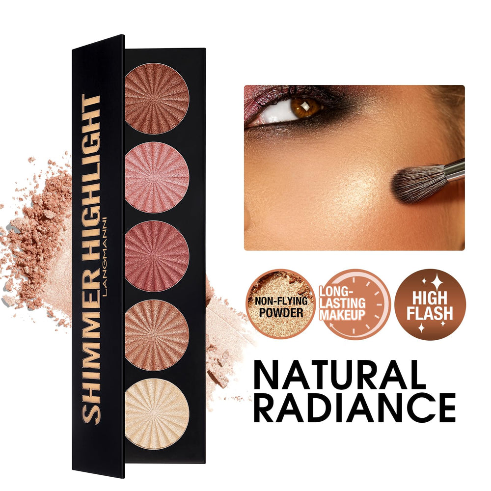 Langmanni face illuminator compact for precise cheekbone and brow bone highlight.