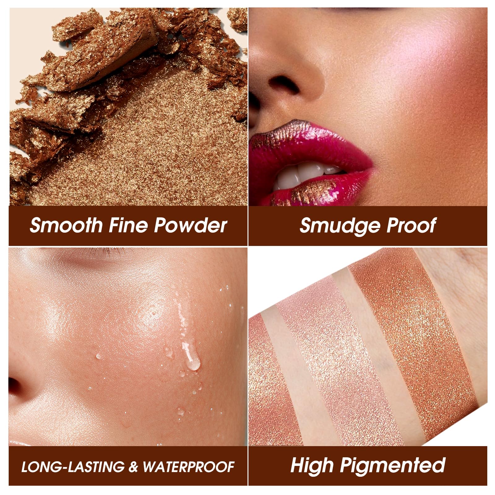 Langmanni waterproof formula provides smudge-proof glow all day.